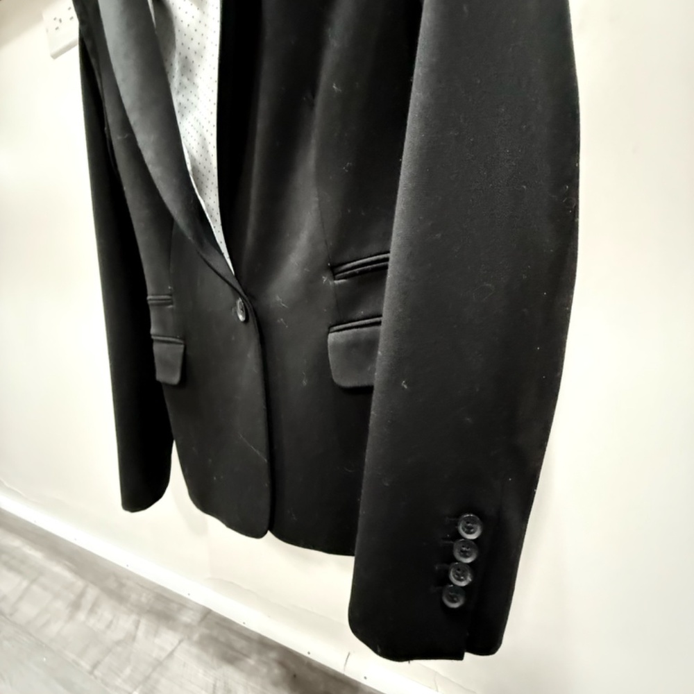 Express Editor One Button Black Blazer Size 8 Off… - image 4